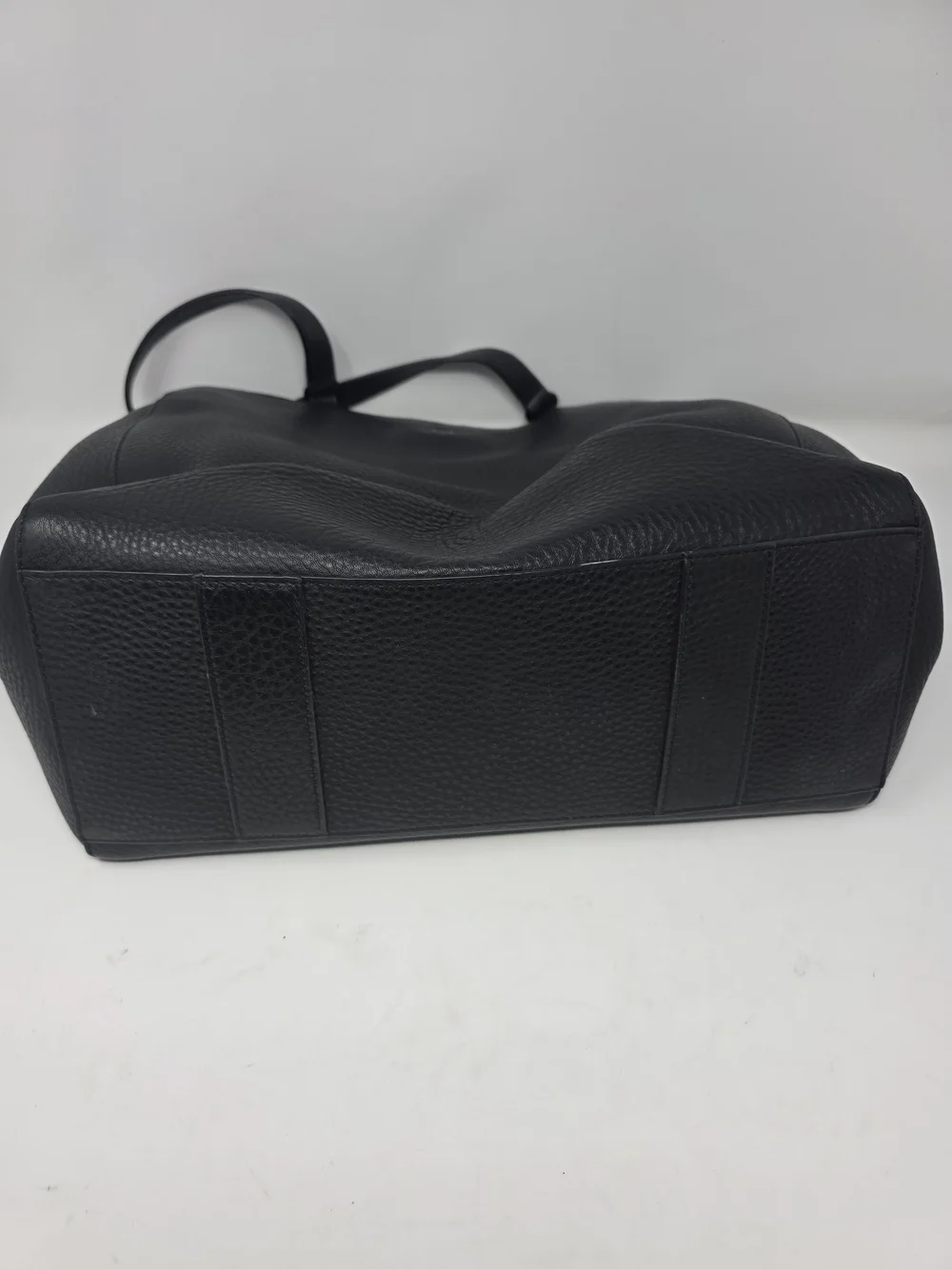 Dagne Dover Black Pebbled Leather Allyn Work Tote Laptop Bag With Shoe Bag